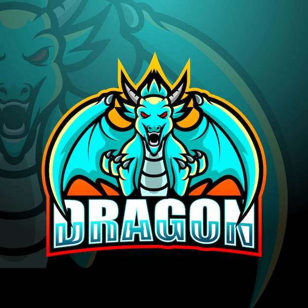 Ilustración de esport de mascota de dragón