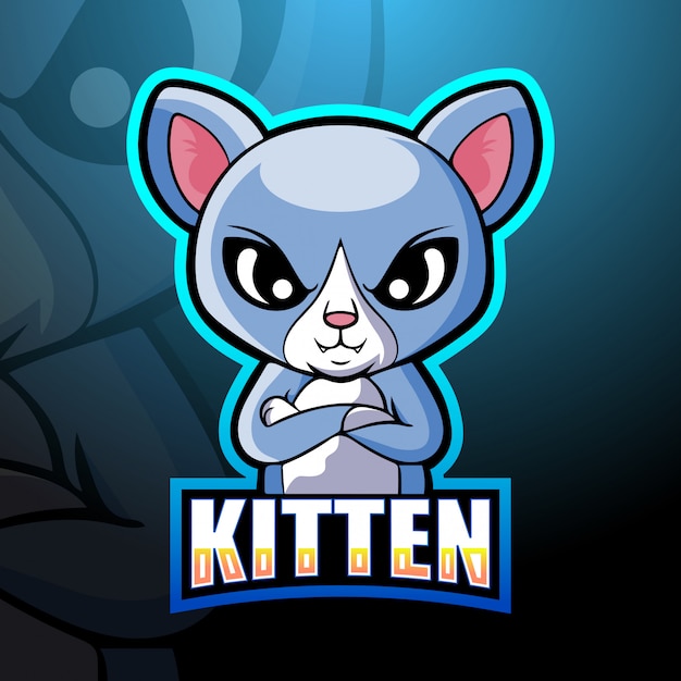 Ilustración de esport mascota gatito