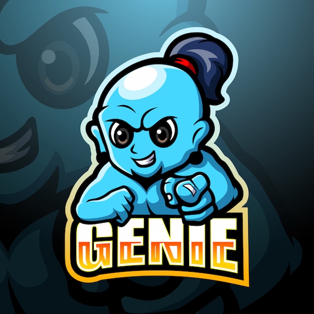 Ilustración de esport de mascota genie