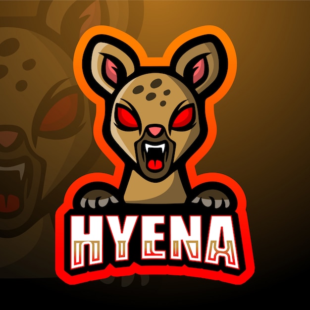 Vector ilustración de esport mascota de hiena