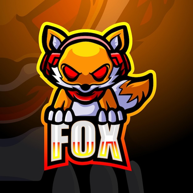 Ilustración de esport de mascota de juego de fox