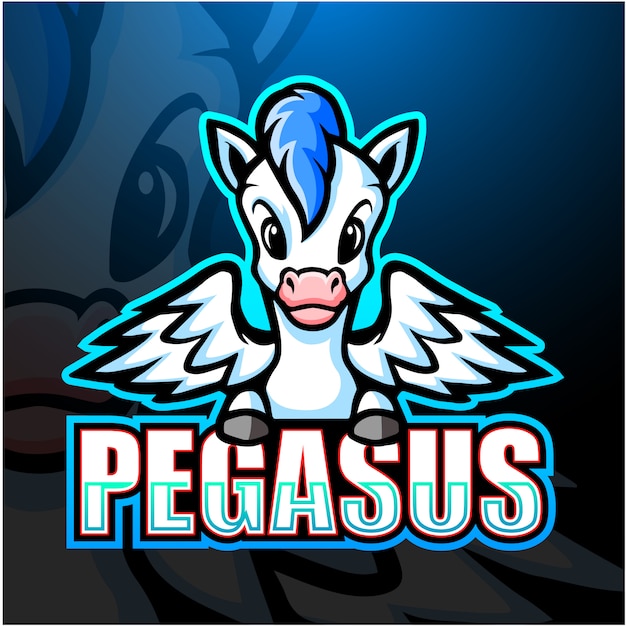 Ilustración de esport mascota de pegasus