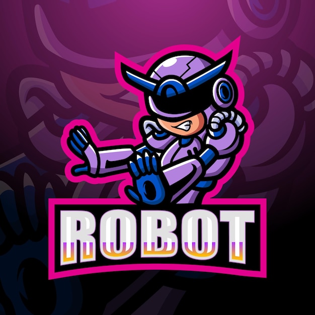 Ilustración de esport mascota robot