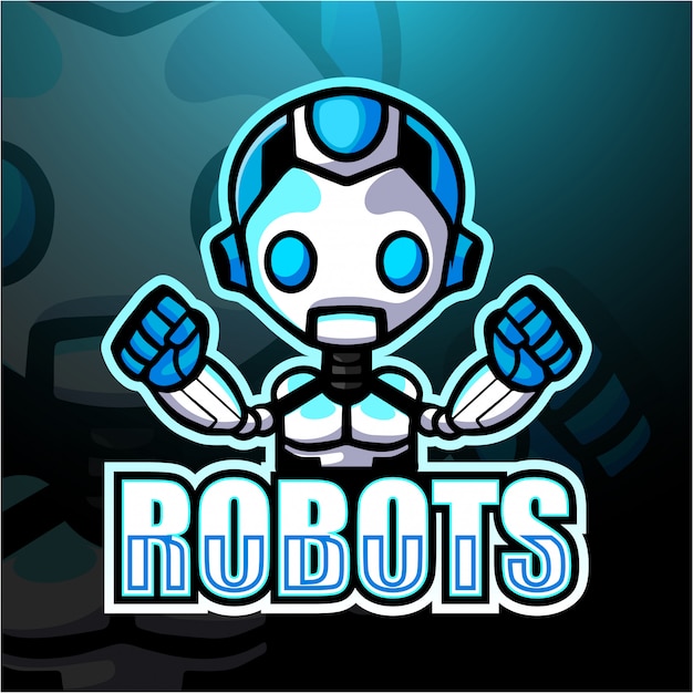 Ilustración de esport mascota robot