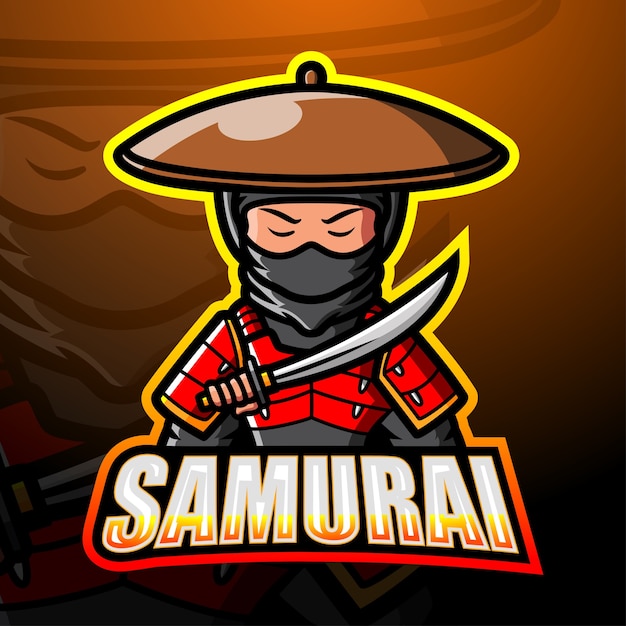 Ilustración de esport de mascota samurai