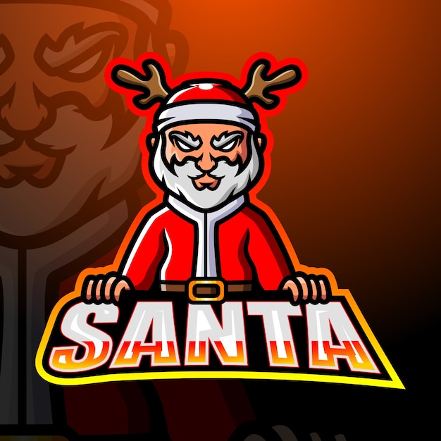 Ilustración de esport de mascota de santa claus