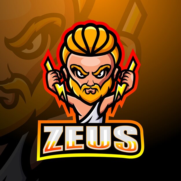 Vector ilustración de esport de la mascota de zeus