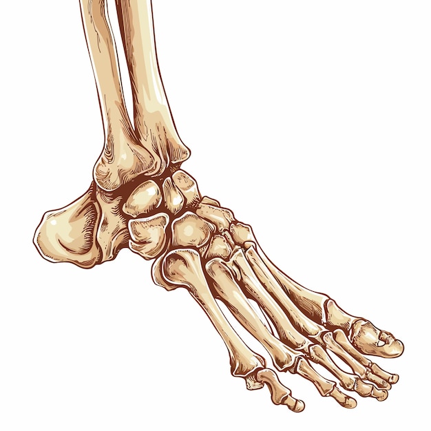 Vector ilustración del esqueleto del pie vectorial