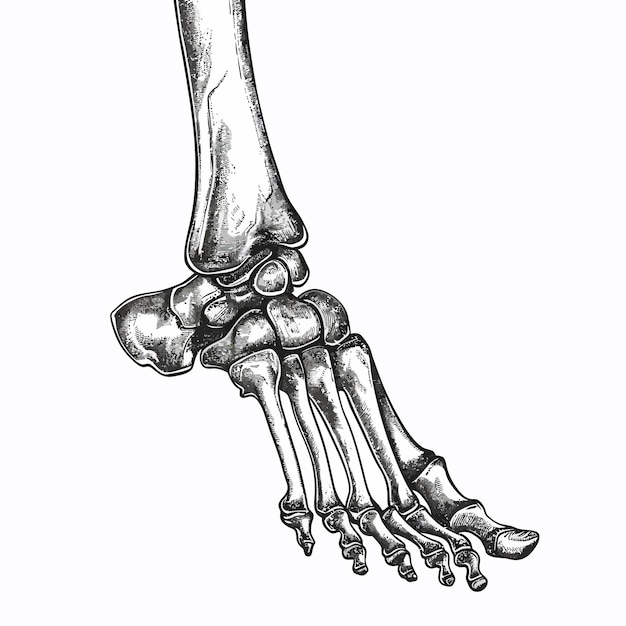 Vector ilustración del esqueleto del pie vectorial