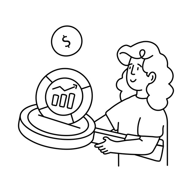 Ilustración de esquema vectorial de análisis de marketing archivo EPS 10