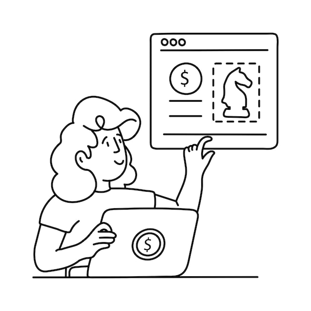 Ilustración del esquema vectorial de la estrategia de negocio Archivo EPS 10