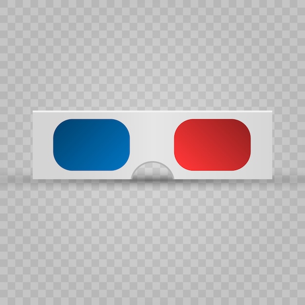 La ilustración está dibujada en forma de gafas 3D.