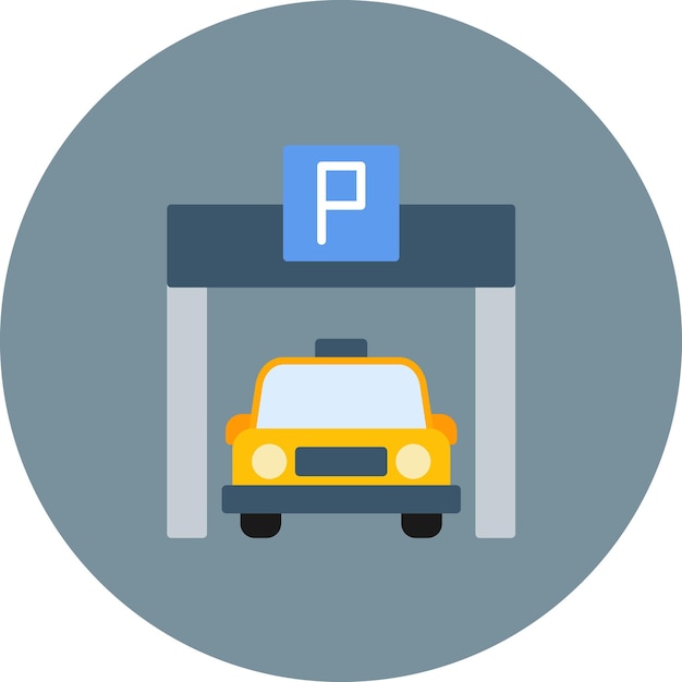 Ilustración de estacionamiento plano