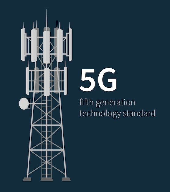 Ilustración de estaciones base de mástil 5G