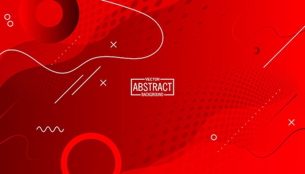 Ilustración de estandarte de fondo abstracto rojo