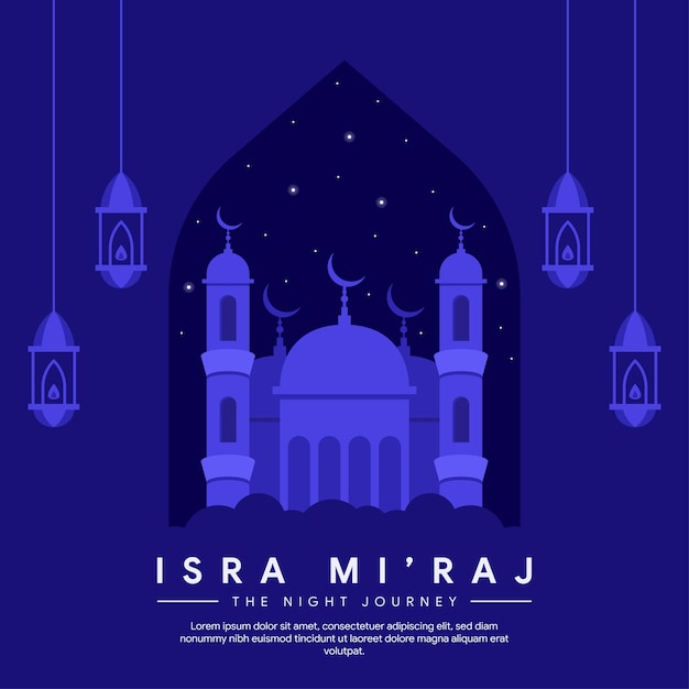 Ilustración del estandarte de isra miraj en diseño plano