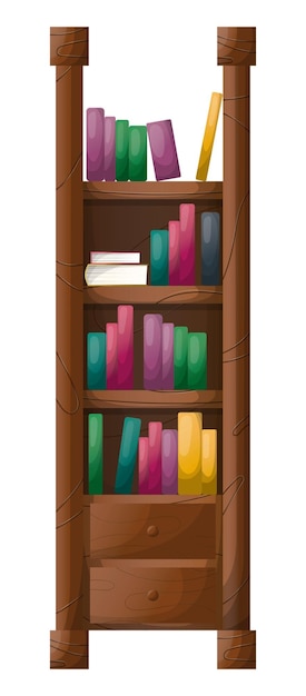 Vector ilustración de estante de biblioteca pequeña