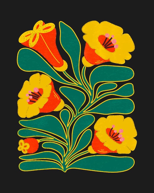 Ilustración estética de una flor