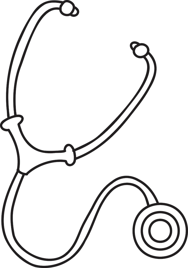 Vector ilustración de estetoscopio dibujado a mano