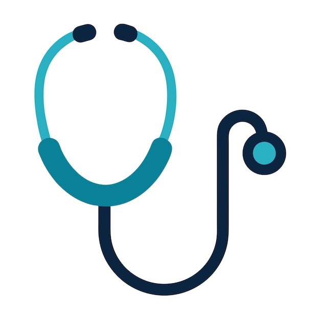 Ilustración del estetoscopio de dispositivo médico en fondo blanco