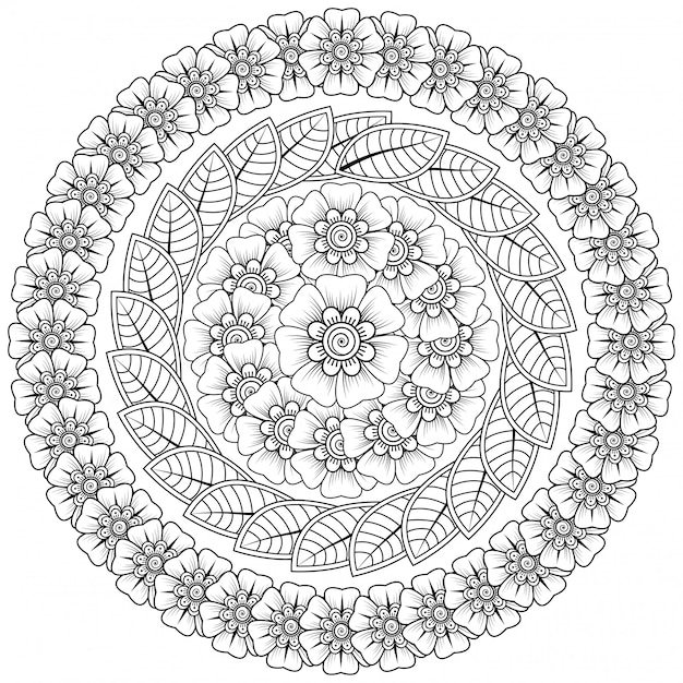 Ilustración estilizada mandala circular