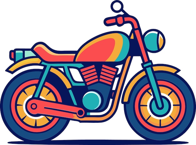 Ilustración estilizada de una motocicleta retro