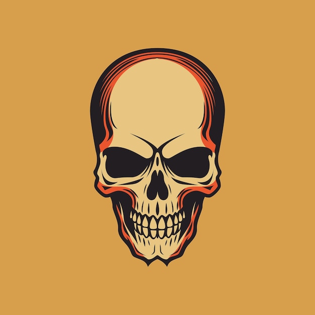 ilustración del estilo antiguo de la vendimia del vector del logotipo del cráneo