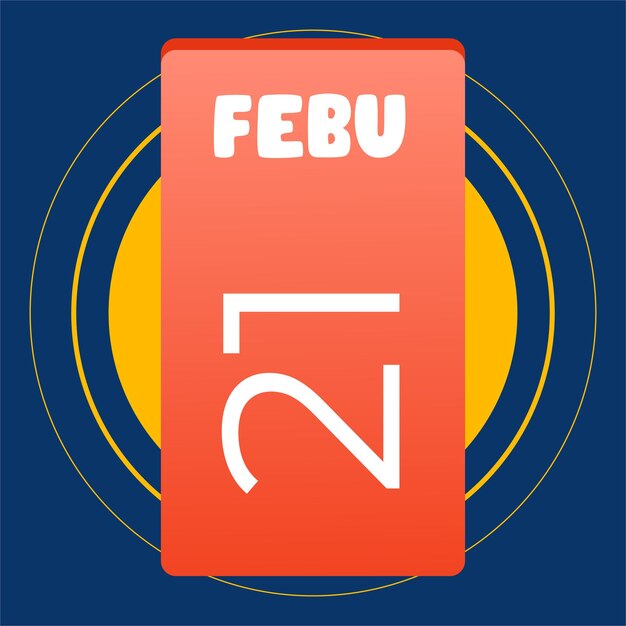 Ilustración del estilo de boleto del mes de febrero
