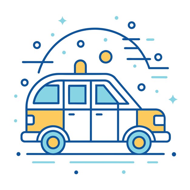 Ilustración de estilo cómico de automóviles Ilustración juguetona de automóviles