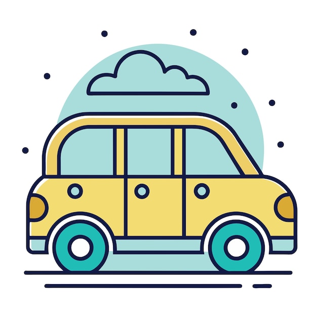 Ilustración de estilo cómico de automóviles Ilustración juguetona de automóviles