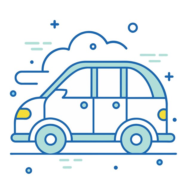 Ilustración de estilo cómico de automóviles Ilustración juguetona de automóviles