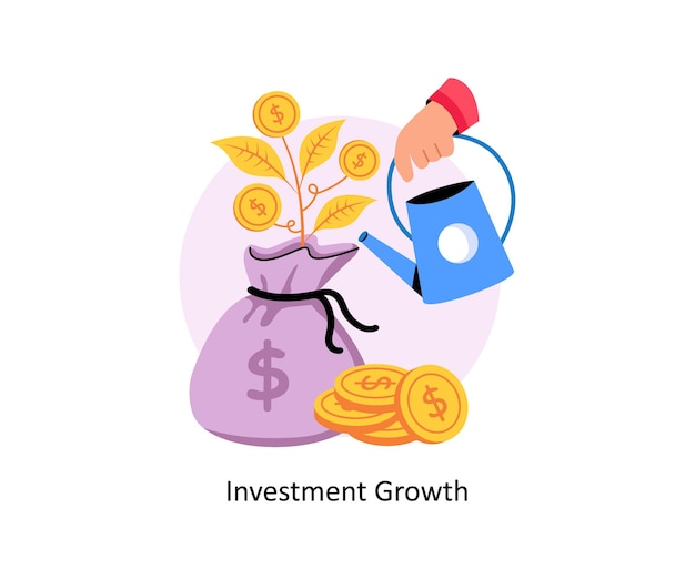 Ilustración de estilo de los conceptos de crecimiento de la inversión EPS 10 Archivo