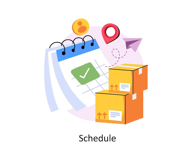 Ilustración de estilo de los conceptos de horarios EPS 10 Archivo