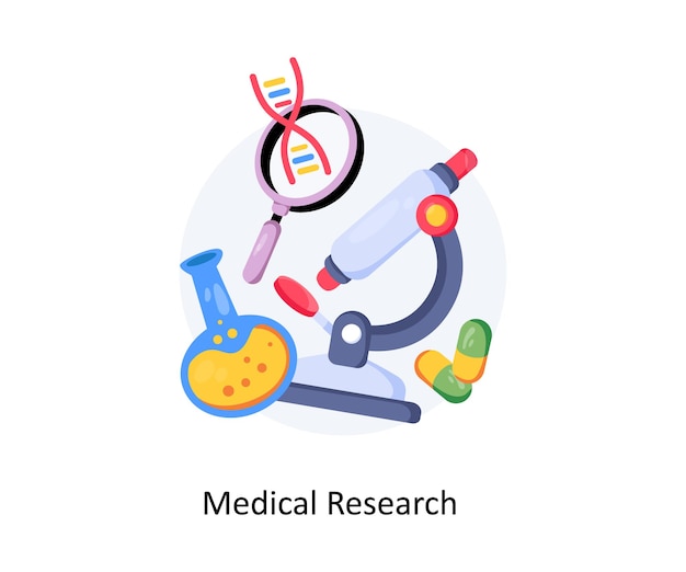 Ilustración de estilo de conceptos de investigación médica EPS 10 Archivo