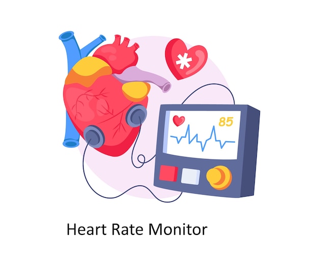 Ilustración de estilo de los conceptos del monitor de ritmo cardíaco EPS 10 Archivo