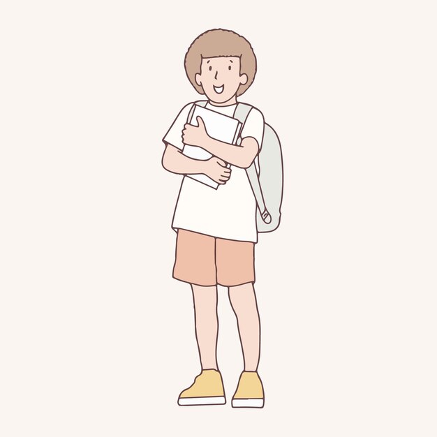 Ilustración de estilo coreano simple de regreso a la escuela