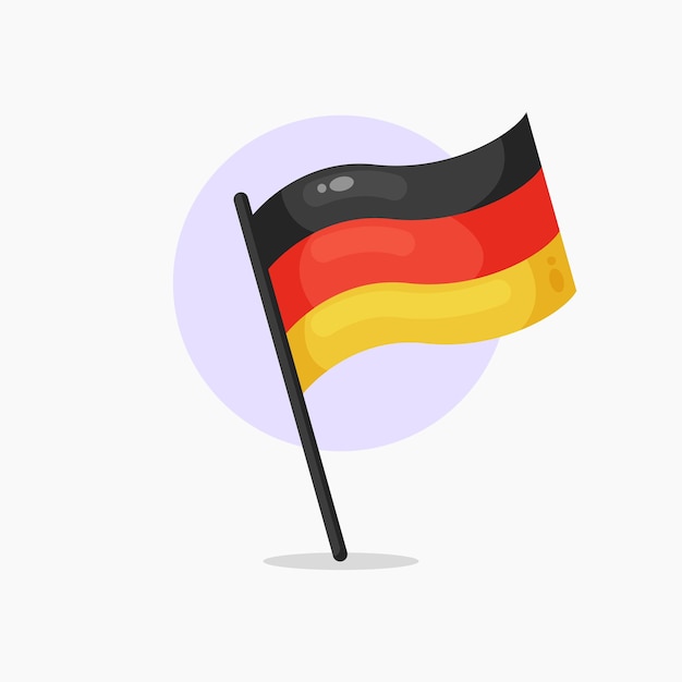 Ilustración de estilo de dibujos animados de icono de bandera alemana