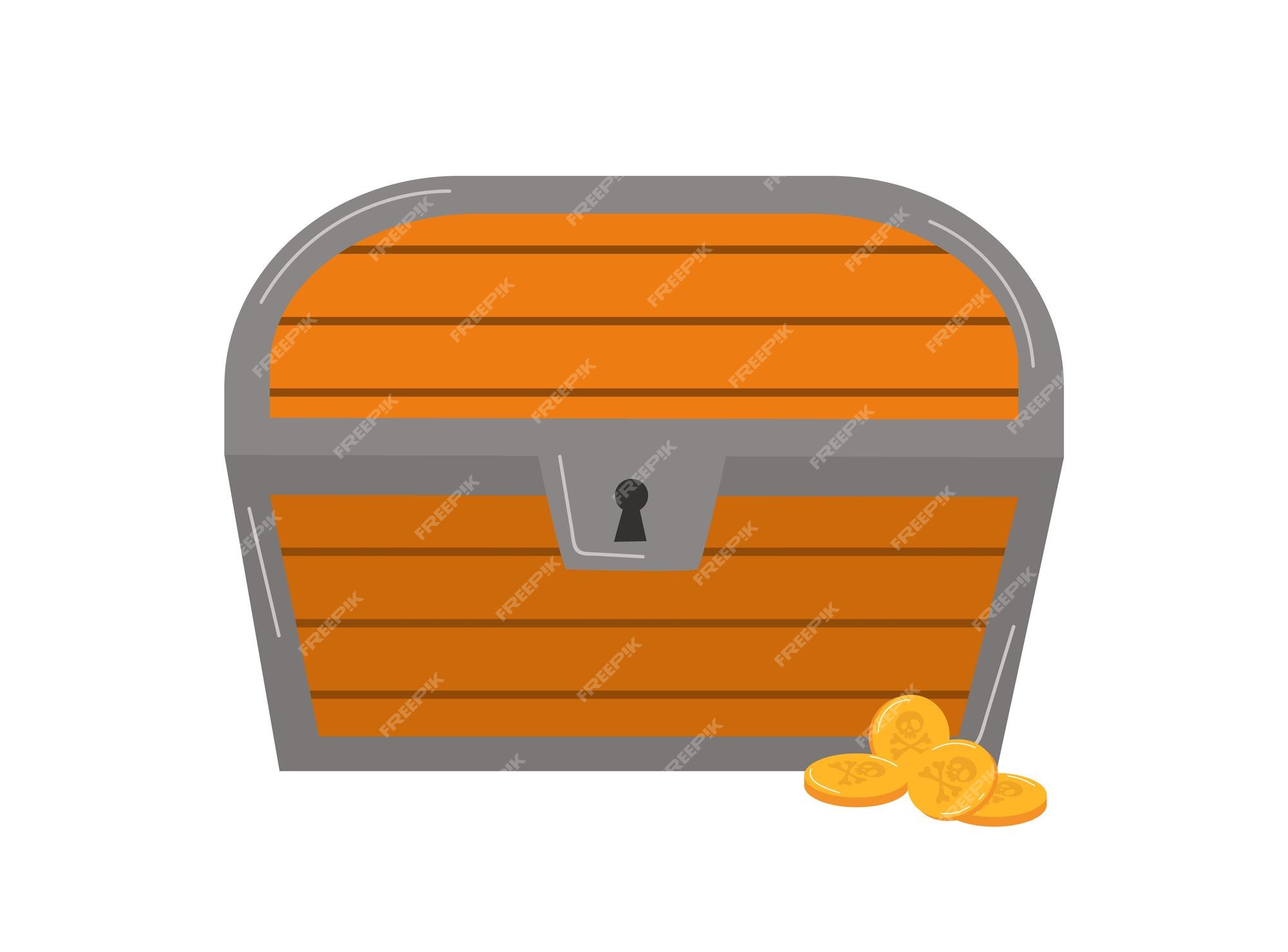 Ilustración de estilo de dibujos animados de vector de cofre del tesoro del pirata cerrado | Vector Premium Ilustración de estilo de dibujos animados de vector de cofre del tesoro del pirata cerrado | Vector Premium