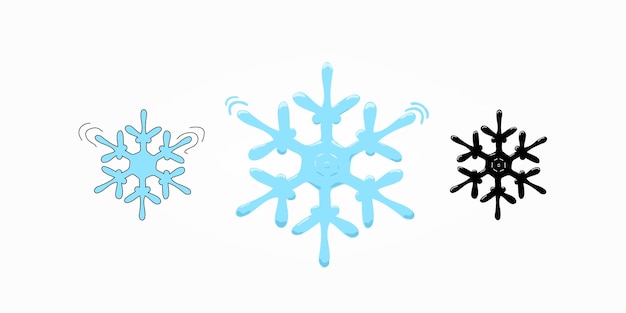 Ilustración de estilo diferente de icono de copos de nieve