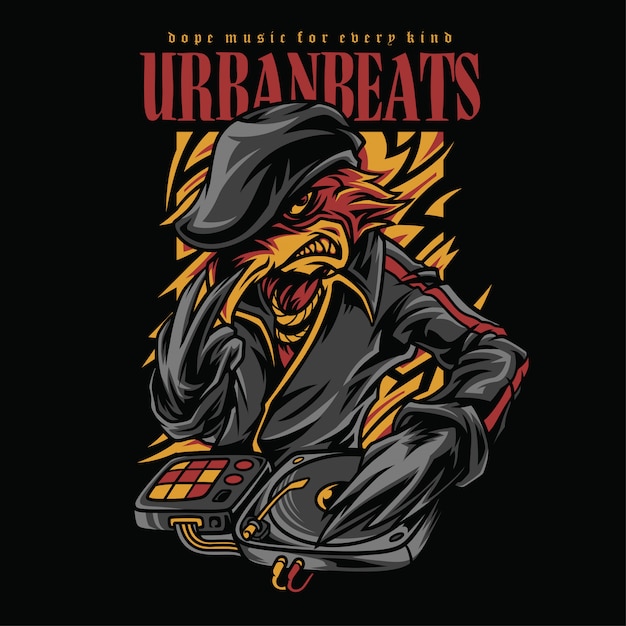 Ilustración de estilo hiphop urban beats