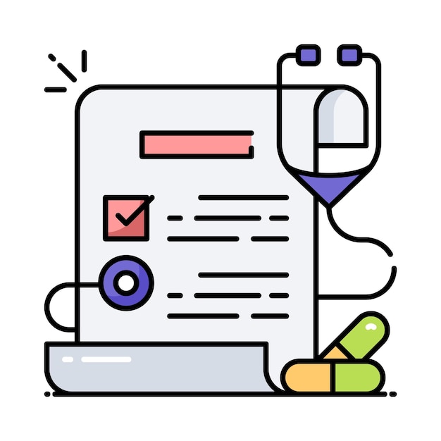Ilustración de estilo de icono de contorno de chequeo de vector de salud Símbolo en fondo blanco Archivo EPS 10