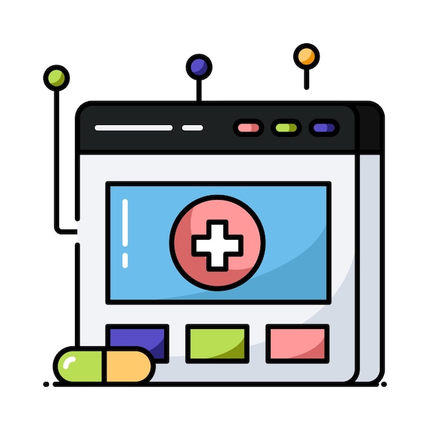 Ilustración de estilo de icono de contorno lleno de vector del médico remoto Símbolo en fondo blanco Archivo EPS 10