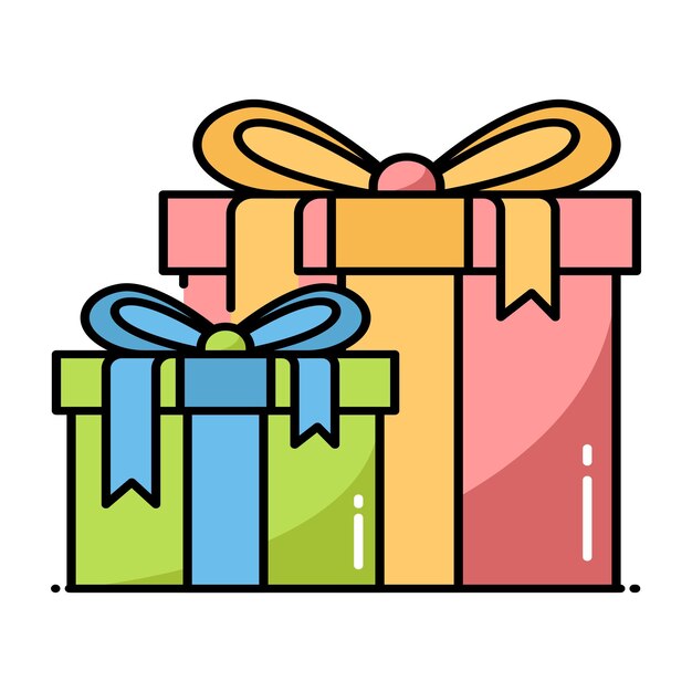 Ilustración de estilo de icono de contorno lleno de vector de regalo de Eid Símbolo en fondo blanco Archivo EPS 10