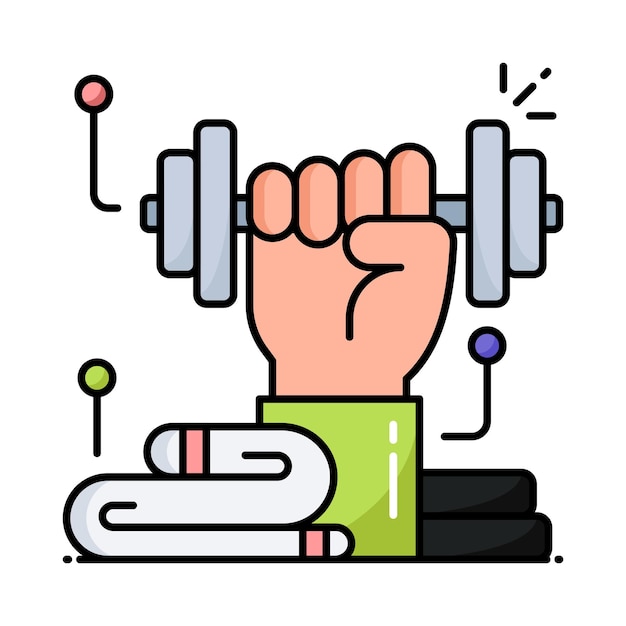 Ilustración de estilo de icono de contorno de vector de fitness Símbolo en fondo blanco Archivo EPS 10