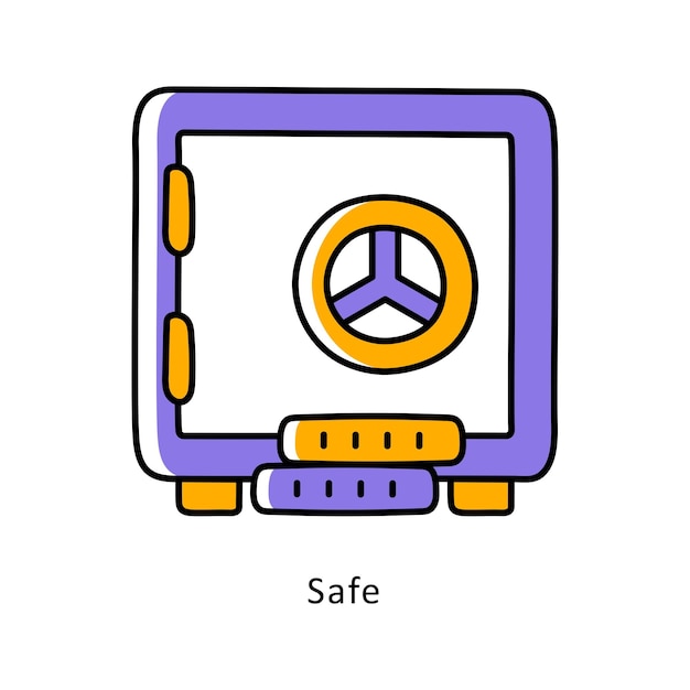Ilustración de estilo de icono de contorno de vector lleno seguro archivo EPS 10