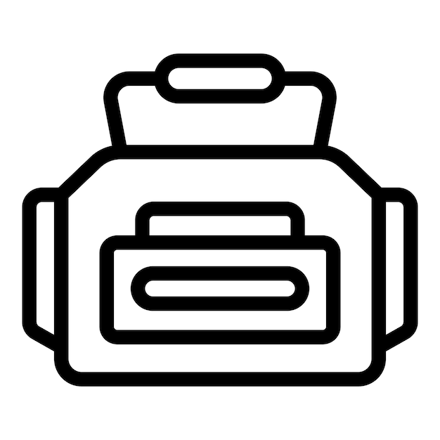 Ilustración de estilo de icono de línea de una bolsa de mensajero para la entrega