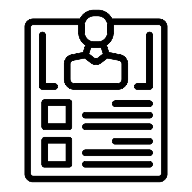 Ilustración de estilo de icono de línea que representa un currículum