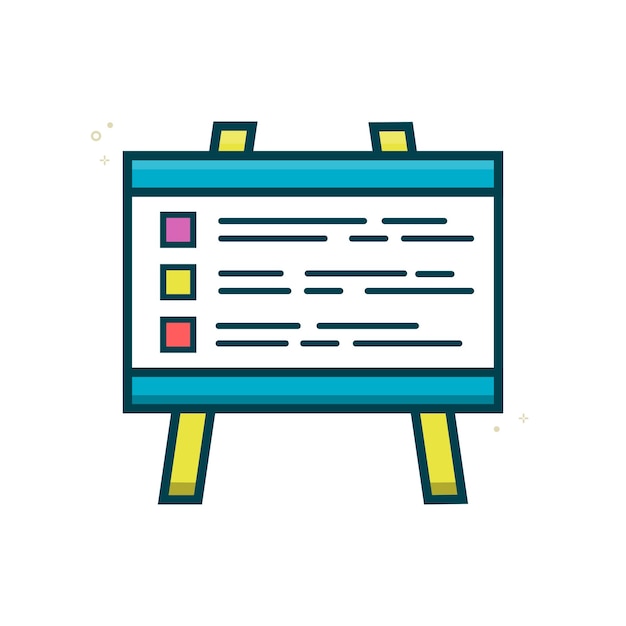 Ilustración de estilo de icono de vector de presentación de negocios Elementos con una descripción EPS 10
