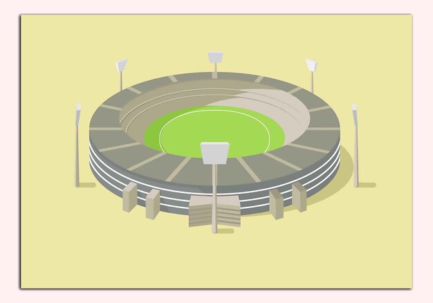 Vector ilustración de estilo isométrico del estadio