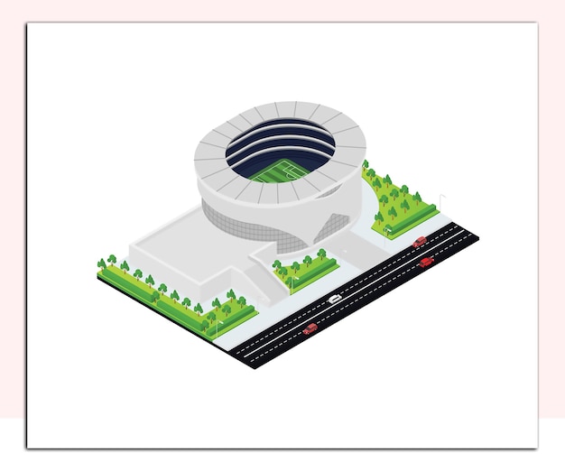 Ilustración de estilo isométrico del estadio